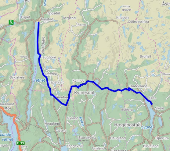 Befaring av Fylkesvei 42 Skeie - Tonstad
